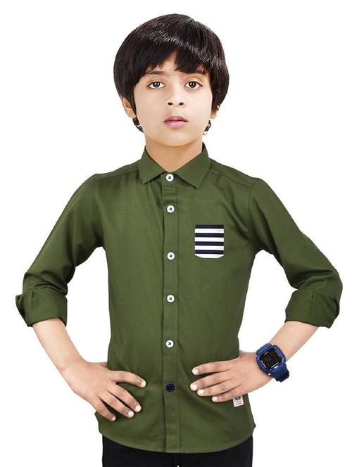 boys shirt collar neck solid shirt - 20127560 - Very Small Image - 1