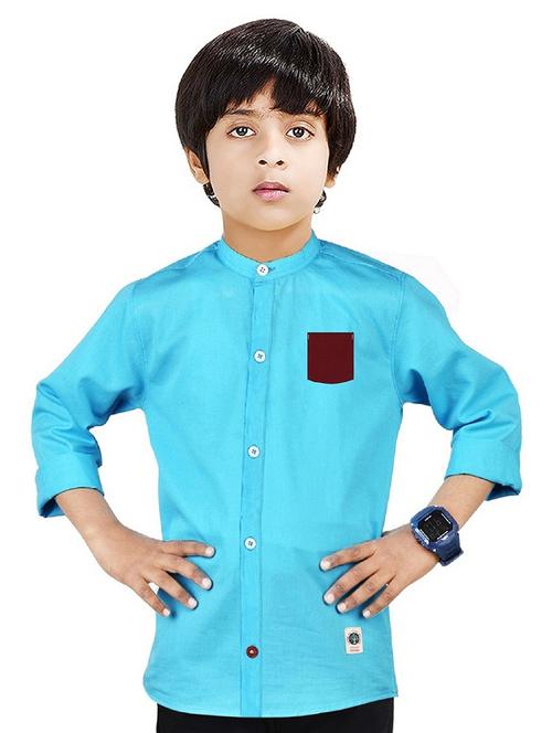 light blue solid long sleeve shirt - 20127791 - Very Small Image - 1