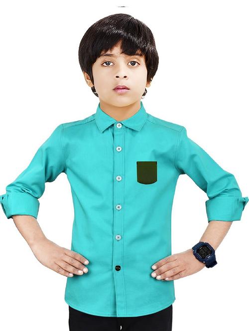 turquoise solid long sleeve shirt - 20127798 - Very Small Image - 1