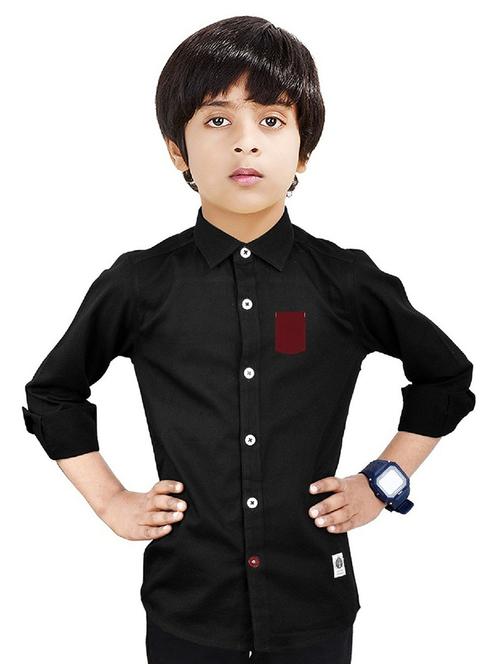 black solid long sleeve shirt - 20127806 - Very Small Image - 1
