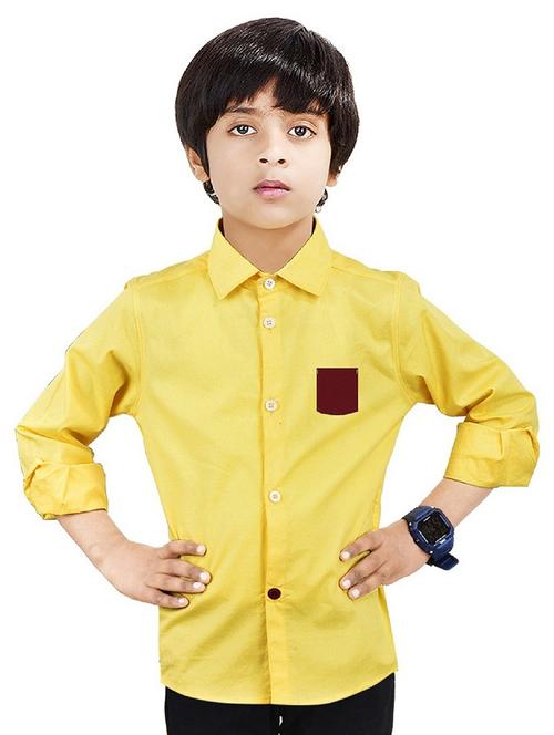 yellow solid long sleeve shirt - 20127810 - Very Small Image - 1