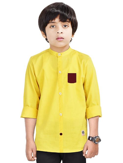 yellow solid long sleeve shirt - 20127811 - Very Small Image - 1