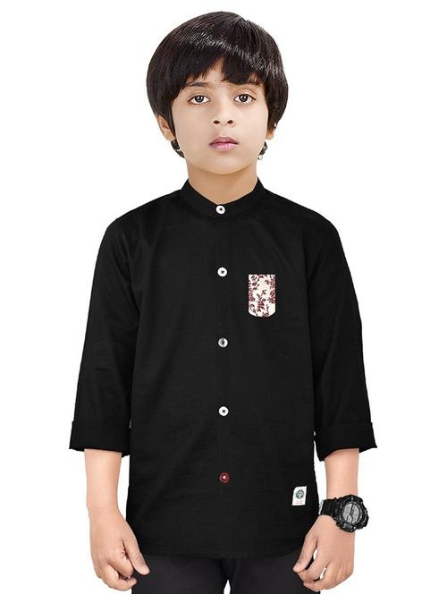 black solid long sleeve shirt - 20127834 - Very Small Image - 1