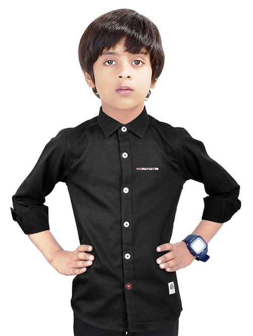 black solid long sleeve shirt - 20127861 - Very Small Image - 1