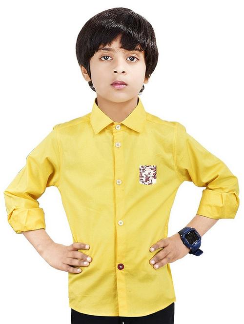 yellow solid long sleeve shirt - 20127863 - Very Small Image - 1