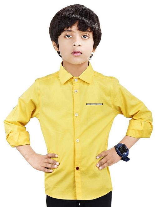 yellow solid long sleeve shirt - 20127865 - Very Small Image - 1