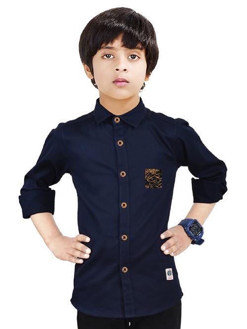 dark blue solid long sleeve shirt - 20127884 - Very Small Image - 1