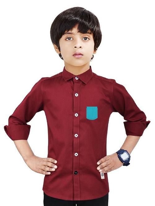 boys solid cotton shirt - 20128008 - Very Small Image - 1