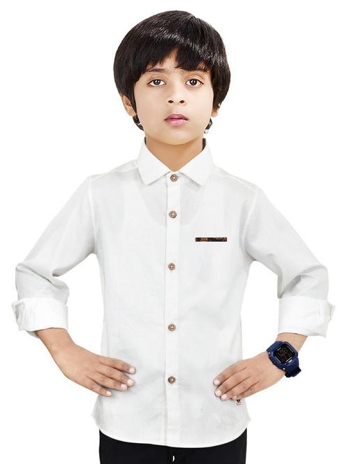 boys solid cotton shirt - 20128041 - Very Small Image - 1
