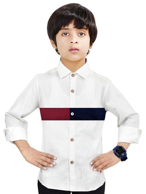 boys color block cotton shirt - 20128185 - Very Small Image - 1