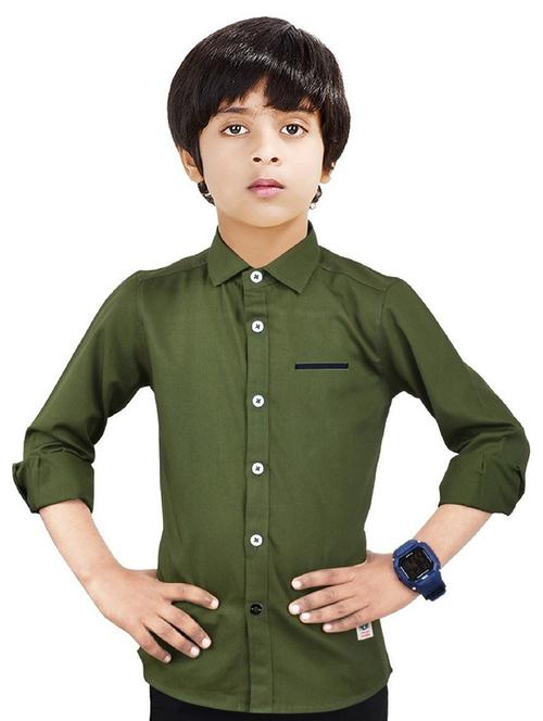 boys solid cotton shirt - 20128197 - Very Small Image - 1