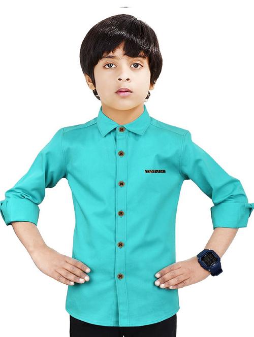 green solid long sleeves causal shirt - 20128225 - Very Small Image - 1