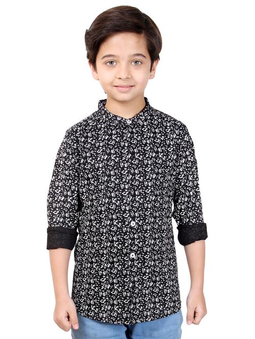 black printed long sleeves causal shirt - 20128243 - Very Small Image - 1