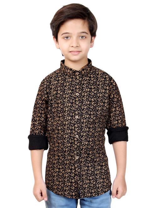 black printed long sleeves causal shirt - 20128244 - Very Small Image - 1