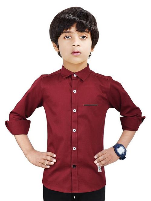 red solid long sleeves causal shirt - 20128252 - Very Small Image - 1