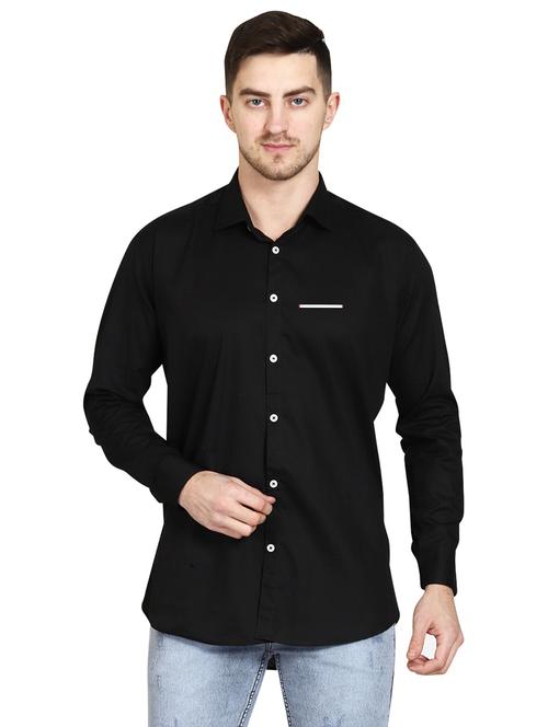 black cotton casual shirt - 20128396 - Very Small Image - 1