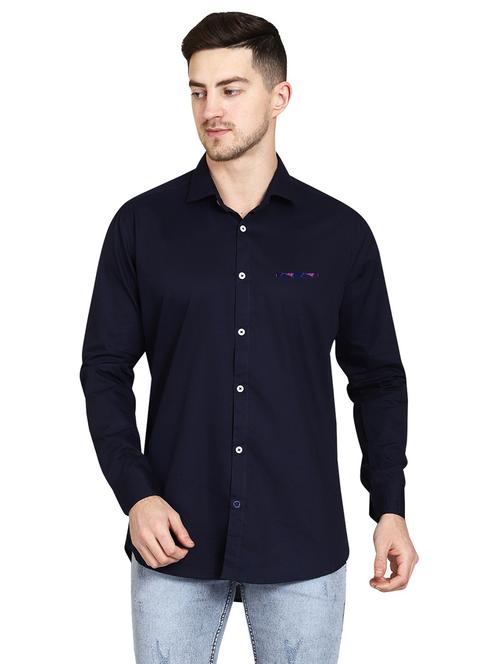 blue cotton casual shirt - 20128531 - Very Small Image - 1