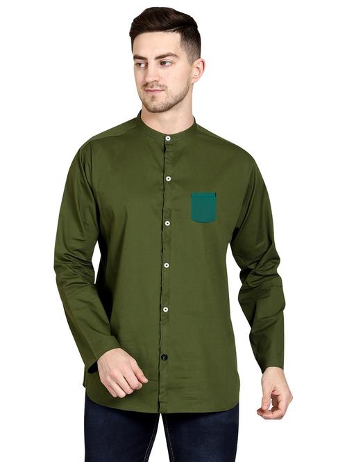 green cotton casual shirt - 20128539 - Very Small Image - 1