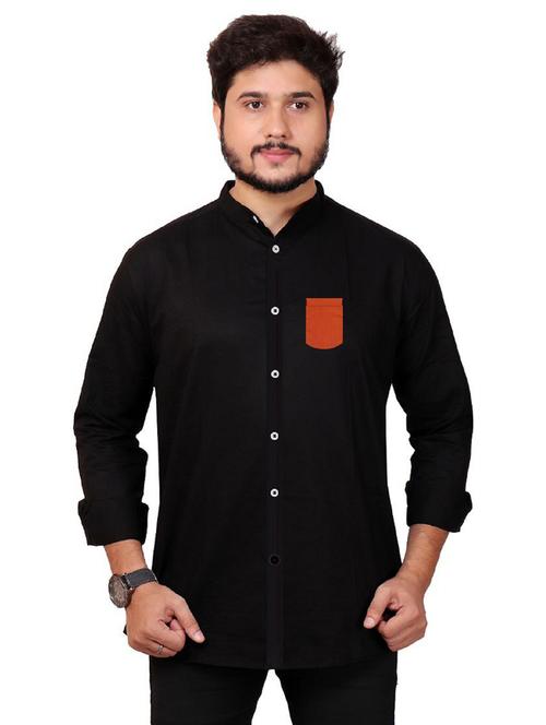 black cotton casual shirt - 20128591 - Very Small Image - 1