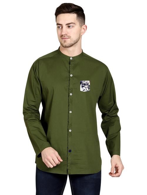 green cotton casual shirt - 20128621 - Very Small Image - 1
