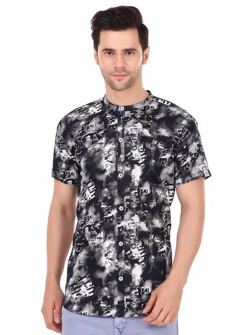 black cotton casual shirt - 20128651 - Very Small Image - 1
