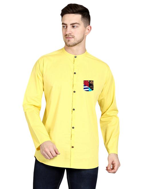 yellow cotton casual shirt - 20128666 - Very Small Image - 1