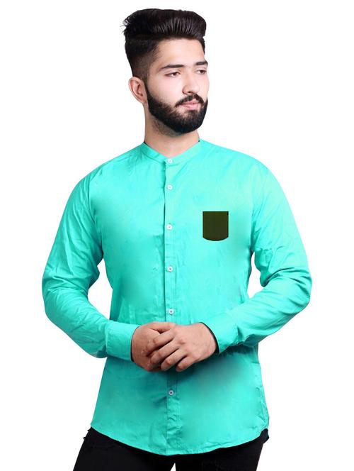 green cotton casual shirt - 20128721 - Very Small Image - 1