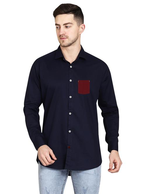 blue cotton casual shirt - 20128746 - Very Small Image - 1