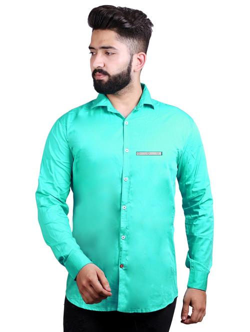 green cotton casual shirt - 20128780 - Very Small Image - 1