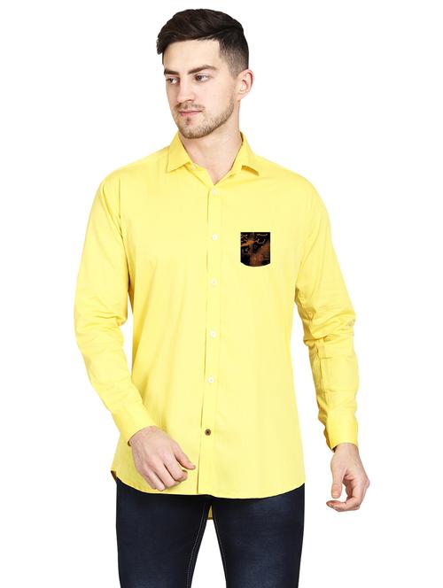 yellow cotton casual shirt - 20128901 - Very Small Image - 1