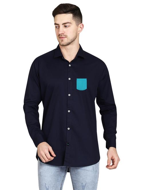 blue cotton casual shirt - 20128928 - Very Small Image - 1