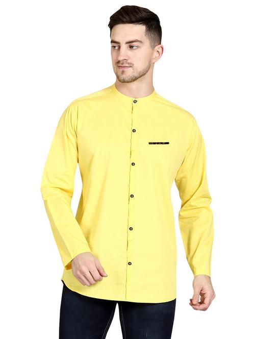 yellow cotton casual shirt - 20128968 - Very Small Image - 1