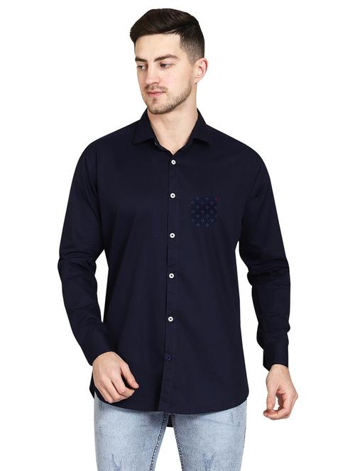 blue cotton casual shirt - 20128973 - Very Small Image - 1