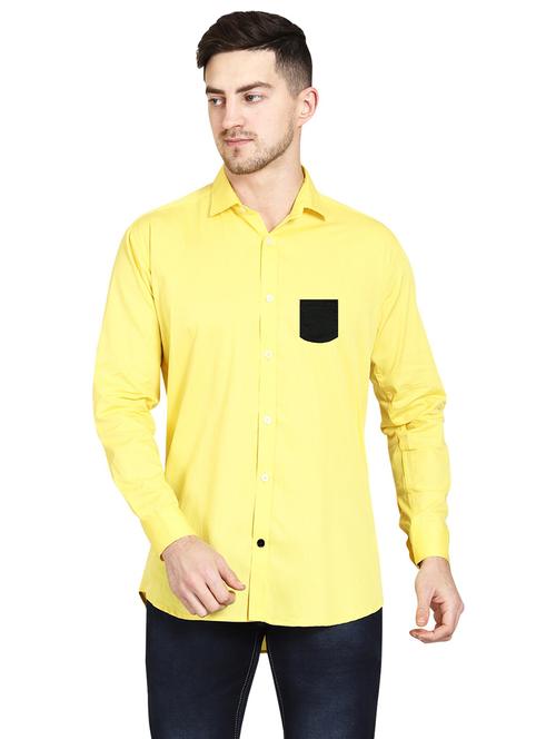 yellow cotton casual shirt - 20128997 - Very Small Image - 1