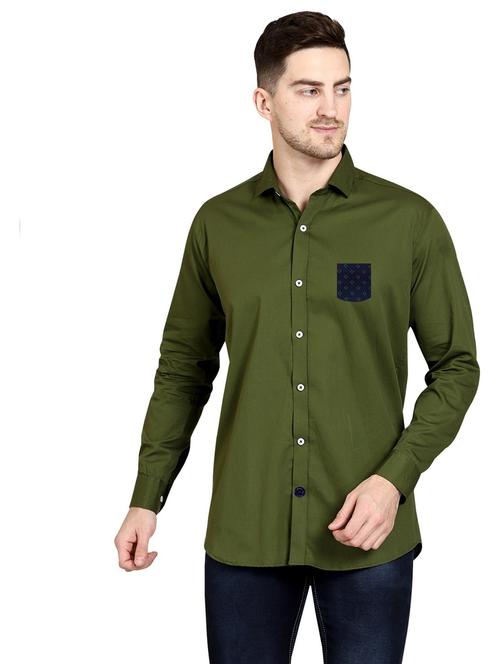 green cotton casual shirt - 20129011 - Very Small Image - 1