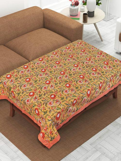 texstylers cotton floral print 40 x 60 inches 4 seater rectangular center table cloth - 20129437 - Very Small Image - 1