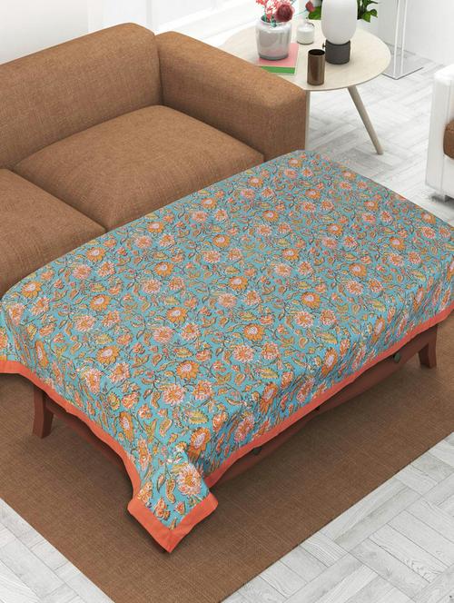 texstylers cotton floral print 40 x 60 inches 4 seater rectangular center table cloth - 20129439 - Very Small Image - 1