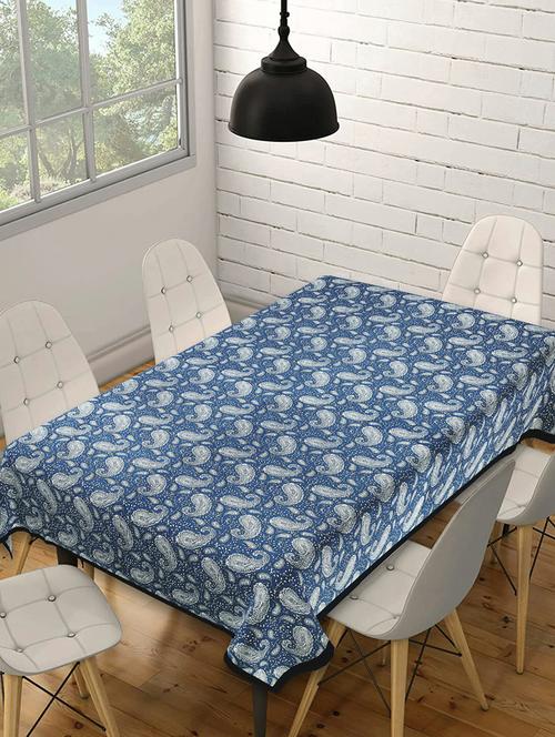 texstylers cotton floral print 60 x 108 inches 8 seater rectangular dining table cloth - 20129507 - Very Small Image - 1