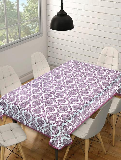 texstylers cotton floral print 60 x 108 inches 8 seater rectangular dining table cloth - 20129512 - Very Small Image - 1