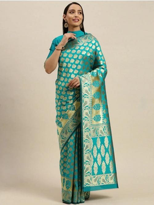 green art silk kanjivaram saree - 20130172 - Very Small Image - 1