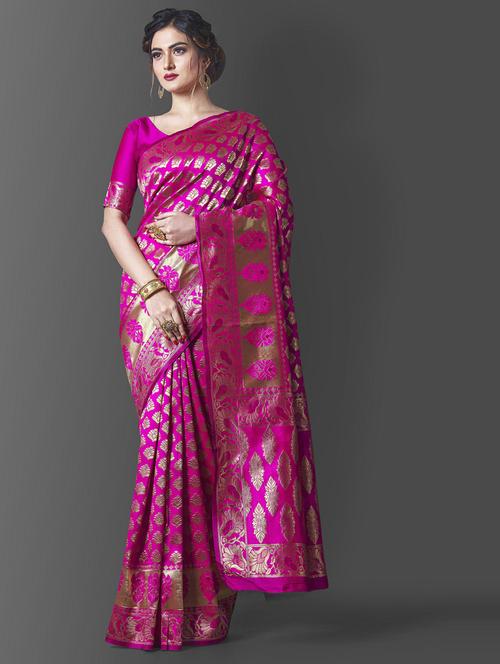 pink art silk kanjivaram saree with blouse - 20130173 - Very Small Image - 1