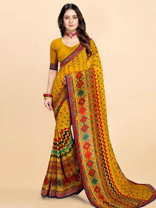 women's embroidered saree with blouse - 20130433 - Very Small Image - 1