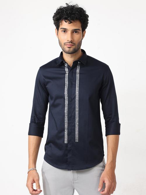 mens solid casual shirt - 20130805 - Very Small Image - 1