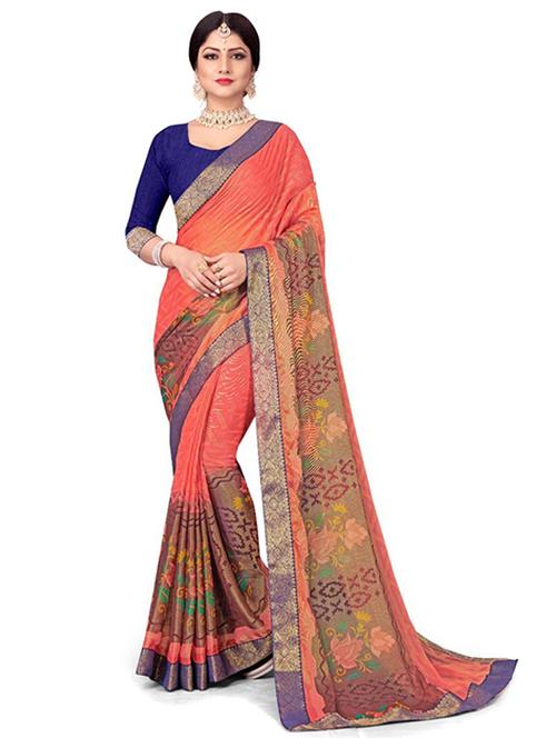 women's bordered pink colored saree - 20130985 - Very Small Image - 1