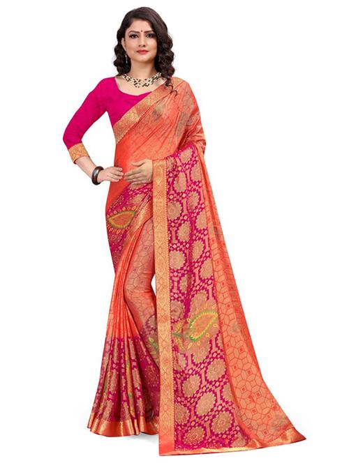 pink woven saree with blouse - 20131018 - Very Small Image - 1
