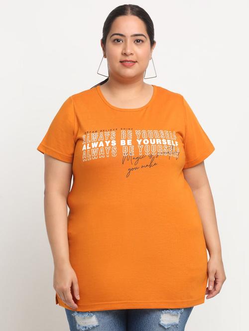 women's chest print round neck t-shirt - 20131804 - Very Small Image - 1