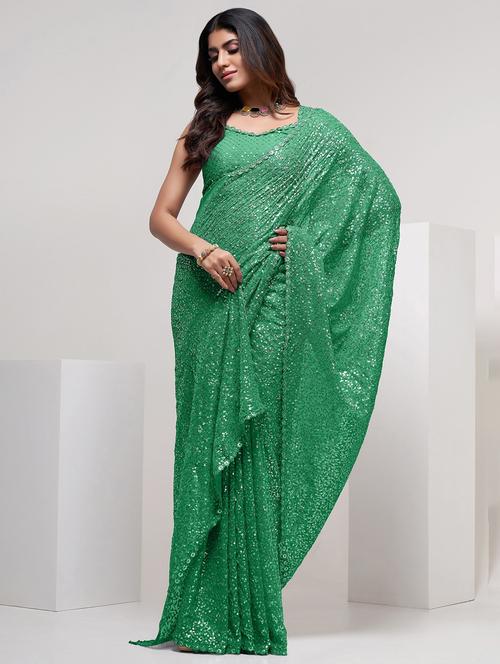 women's embellished saree with blouse - 20132106 - Very Small Image - 1
