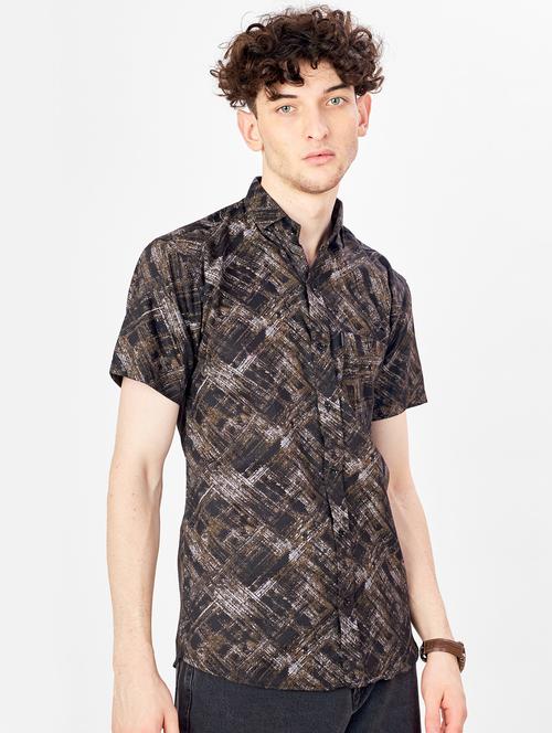 mens geometric casual shirt - 20132229 - Very Small Image - 1