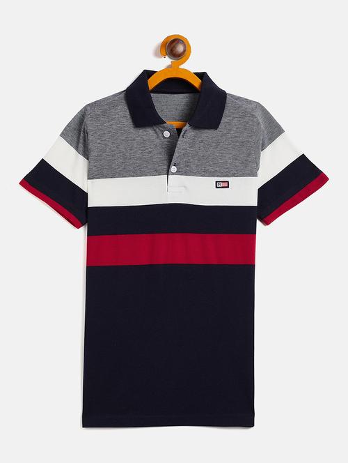 multi colored color blocked polo t-shirt - 20132329 - Very Small Image - 1