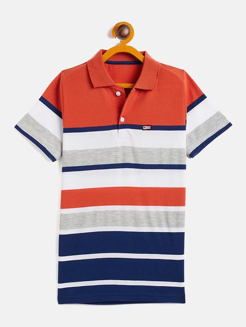 multi colored color blocked polo t-shirt - 20132330 - Very Small Image - 1
